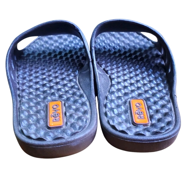 Kids Revo Blue and Orange Slide Sandals. SMALL - Picture 3 of 10